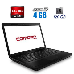 Ноутбук Б-клас HP Compaq Presario CQ57 / 15.6" (1366x768) TN / AMD E300 (2 ядра по 1.3 GHz) / 4 GB DDR3 / 120 GB SSD / AMD Radeon HD 6310 Graphics / WebCam / DVD-ROM / VGA 