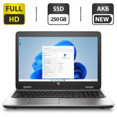 Ноутбук Б-класс HP ProBook 650 G1 / 15.6" (1920x1080) TN / Intel Core i5-4300M (2 (4) ядра по 2.6 - 3.3 GHz) / 8 GB DDR3 / 250 GB SSD / Intel HD Graphics 4600 / WebCam / АКБ NEW