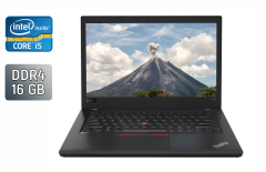 Ноутбук Lenovo ThinkPad T480 / 14" (1920x1080) IPS / Intel Core i5-8350U (4 (8) ядра по 1.7 - 3.6 GHz) / 16 GB DDR4 / 240 GB SSD / Intel UHD Graphics 620 / WebCam / HDMI