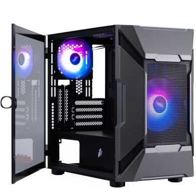 Новый игровой ПК Hunter 1stPlayer D3-A-BK-1F7-14-1F7 Tower / AMD Ryzen 5 5500 (6 (12) ядер по 3.6 - 4.2 GHz) / 8 GB DDR4 / 480 GB SSD / AMD Radeon RX 6600, 8 GB GDDR6, 128-bit
