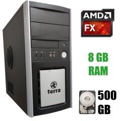 Компьютер Terra Tower / AMD FX-4100 (4 ядра по 3.6 - 3.8 GHz) / 8 GB DDR3 / 500 GB HDD / БП 350W