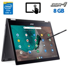 Ультрабук Acer ChromeBook Spin 713 / 13.5" (2256x1504) IPS Touch / Intel Core i5-8250U (4 (8) ядер по 1.6 - 3.4 GHz) / 8 GB DDR4 / 64 GB SSD / Intel UHD Graphics 620 / WebCam / HDMI / ChromOS + Стілус у комплекті