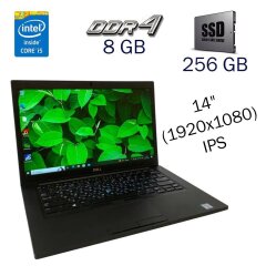 Ультрабук Dell Latitude 7490 / 14" (1920x1080) IPS / Intel Core i5-8350U (4 (8) ядра по 1.7 - 3.6 GHz) / 8 GB DDR4 / 256 GB SSD / Intel UHD Graphics 620 / WebCam