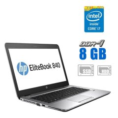 Ультрабук HP EliteBook 840 G3 / 14" (1920x1080) IPS / Intel Core i7-6600U (2 (4) ядра по 2.6 - 3.4 GHz) / 8 GB DDR4 / 120 GB SSD + 500 GB HDD / Intel HD Graphics 520 / WebCam
