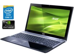 Игровой ноутбук Acer Aspire V3-571G / 15.6" (1366x768) TN / Intel Core i7-3632QM (4 (8) ядра по 2.2 - 3.2 GHz) / 8 GB DDR3 / 240 GB SSD / nVidia GeForce 710M, 2 GB DDR3, 64-bit / WebCam / DVD-RW / Win 10 Home