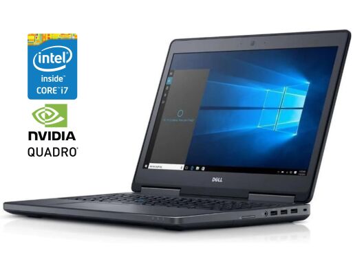Мобільна робоча станція Dell Precision 7710 / 17.3" (1920x1080) IPS / Intel Core i7-6820HQ (4 (8) ядра по 2.7 - 3.6 GHz) / 16 GB DDR4 / 256 GB SSD / nVidia Quadro M3000M, 4 GB GDDR5, 256-bit / WebCam / Win10 Pro