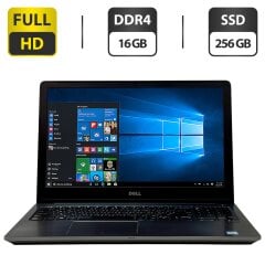 Ноутбук Dell Vostro 5568 / 15.6" (1920x1080) TN / Intel Core i5-7200U (2 (4) ядра по 2.5 - 3.1 GHz) / 16 GB DDR4 / 256 GB SSD / Intel HD Graphics 620 / WebCam / Windows 10 Pro