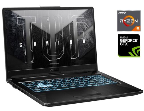 Ігровий ноутбук Asus Tuf Gaming FA706IH / 17.3" (1920x1080) IPS / AMD Ryzen 5 4600H (6 (12) ядер по 3.0 - 4.0 GHz) / 8 GB DDR4 / 512 GB SSD NVMe / nVidia GeForce GTX 1650, 4 GB GDDR5, 128-bit / WebCam