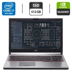 Мобильная рабочая станция Fujitsu Celsius H760 / 15.6" (1920x1080) IPS / Intel Core i7-6820HQ (4 (8) ядра по 2.7 - 3.6 GHz) / 16 GB DDR4 / 500 GB SSD / nVidia Quadro M1000M, 2 GB GDDR5, 128-bit / WebCam / DVD-ROM
