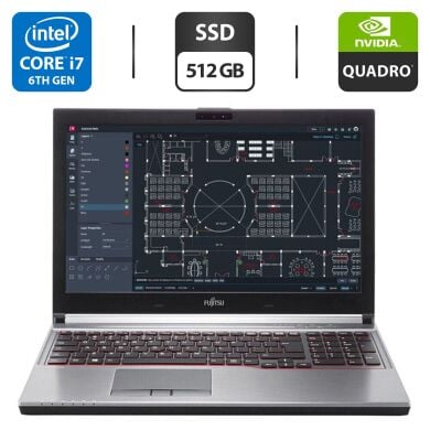 Мобільна робоча станція Fujitsu Celsius H760 / 15.6" (1920x1080) IPS / Intel Core i7-6820HQ (4 (8) ядра по 2.7 - 3.6 GHz) / 16 GB DDR4 / 500 GB SSD / nVidia Quadro M1000M, 2 GB GDDR5, 128-bit / WebCam / DVD-ROM Мобільна робоча станція Fujitsu Celsius H760 / 15.6" (1920x1080) IPS / Intel Core i7-6820HQ (4 (8) ядра по 2.7 - 3.6 GHz) / 16 GB DDR4 / 500 GB SSD / nVidia Quadro M1000M, 2 GB GDDR5, 128-bit / WebCam / DVD-ROM