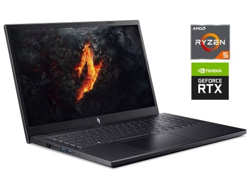 Ігровий ноутбук Acer Nitro V15 ANV15-41 / 15.6" (1920x1080) IPS / AMD Ryzen 5 7535HS (6 (12) ядер по 3.3&nbsp;- 4.55&nbsp;GHz) / 16 GB DDR5 / 512 GB SSD / nVidia GeForce RTX 4050, 6 GB GDDR6, 96-bit / WebCam