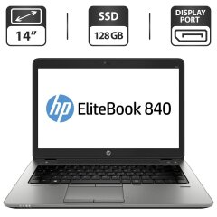 Ультрабук HP EliteBook 840 G1 / 14" (1366x768) TN / Intel Core i5-4200U (2 (4) ядра по 1.6 - 2.6 GHz) / 8 GB DDR3 / 128 GB SSD / Intel HD Graphics 4400 / WebCam / DisplayPort