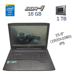 Игровой ноутбук Asus ROG GL503VM / 15.6" (1920х1080) IPS / Intel Core i7-7700HQ (4 (8) ядра по 2.8 - 3.8 GHz) / 16 GB DDR4 / 1 TB SSD / nVidia GeForce GTX 1060, 6 GB GDDR5, 192-bit / WebCam / USB 3.0 / HDMI