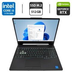 Игровой ноутбук Asus TUF Gaming F15 / 15.6" (1920x1080) IPS / Intel Core i5-11400H (6 (12) ядер по 4.5 GHz) / 16 GB DDR4 / 512 GB SSD M.2 / nVidia GeForce RTX 3050, 4 GB GDDR6, 128-bit / WebCam