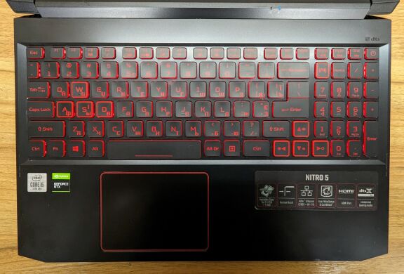 Игровой ноутбук Б-класс Acer Nitro 5 AN 515-55-53AG / 15.6" (1920x1080) IPS / Intel Core i5-10300H (4 (8) ядра по 2.5 - 4.5 GHz) / 16 GB DDR4 / 256 GB SSD + 1000 GB HDD / nVidia GeForce GTX 1650, 4 GB GDDR5, 128-bit / WebCam / Windows 10