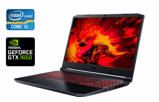 Игровой ноутбук Б-класс Acer Nitro 5 AN 515-55-53AG / 15.6" (1920x1080) IPS / Intel Core i5-10300H (4 (8) ядра по 2.5 - 4.5 GHz) / 16 GB DDR4 / 256 GB SSD + 1000 GB HDD / nVidia GeForce GTX 1650, 4 GB GDDR5, 128-bit / WebCam / Windows 10