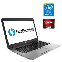 Ноутбук Б-клас HP EliteBook 840 G1 / 14" (1366x768) TN / Intel Core i7-4600U (2 (4) ядра по 2.1 - 3.3 GHz) / 8 GB DDR3 / 256 GB SSD / AMD Radeon HD 8750M, 1 GB DDR5, 128-bit / WebCam