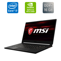 Игровой ноутбук Б-класс MSI GS65 Stealth 9SE / 15.6" (1920x1080) IPS / Intel Core i7-9750H (6 (12) ядер по 2.6 - 4.5 GHz) / 16 GB DDR4 / 512 GB SSD / nVidia GeForce RTX 2060, 6 GB GDDR6, 192-bit / WebCam / Windows 10