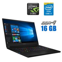 Ігровий ноутбук MSI GS66 Stealth 10SE-006NE / 15.6" (1920x1080) IPS / Intel Core i7-10750H (6 (12) ядра по 2.6 - 5.0 GHz) / 16 GB DDR4 / 480 GB SSD / nVidia GeForce RTX 2060, 6 GB GDDR6, 192-bit / WebCam