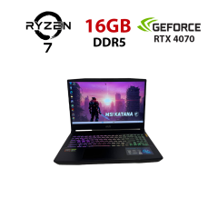 Игровой ноутбук MSI Katana A15 AI B8VG / 15.6" (1920x1080) IPS / AMD Ryzen 7 8845HS (8 (16) ядер по 3.8 - 5.1 GHz) / 16 GB DDR5 / 512 GB SSD / nVidia GeForce RTX 4070, 8 GB GDDR6, 128-bit / WebCam