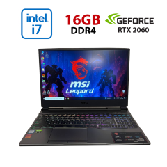 Игровой ноутбук MSI Leopard GP65 9SE / 15.6" (1920x1080) IPS / Intel Core i7-9750H (6 (12) ядер по 2.6 - 4.5 GHz) / 16 GB DDR4 / 512 GB SSD / nVidia GeForce RTX 2060, 6 GB GDDR6, 192-bit / WebCam