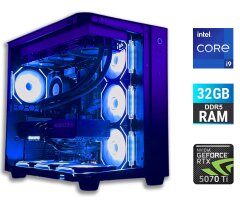 Игровой ПК Tower / Intel Core i9-14900K (24 (32) ядра по 3.2 - 6.0 GHz) / 32 GB DDR5 / 2000 GB SSD / nVidia GeForce RTX 5070 Ti, 16 GB GDDR7, 256-bit / 850W + Кабель питания