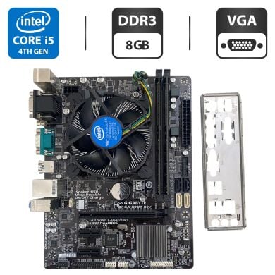 Комплект: материнская плата Gigabyte GA-H81M-D2V / Intel Core i5-4570 (4 ядра по 3.2 - 3.6 GHz) / 8 GB DDR3 / Intel HD Graphics 4600 / Socket LGA1150 / Кулер BOX