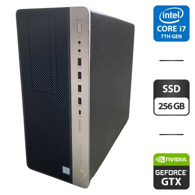 Компьютер HP EliteDesk 800 G3 Tower / Intel Core i7-7700 (4 (8) ядра по 3.6 - 4.2 GHz) / 16 GB DDR4 / 256 GB SSD / nVidia GeForce GTX 1050 Ti, 4 GB GDDR5, 128-bit