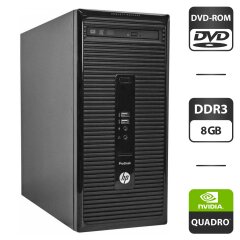 Компьютер Б-класс HP ProDesk 490 G2 Tower / Intel Core i5-4590 (4 ядра по 3.3 - 3.7 GHz) / 8 GB DDR3 / 500 GB HDD / nVidia Quadro K600, 1 GB GDDR3, 128-bit / DVD-ROM