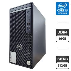 Компьютер Dell OptiPlex 5080 Tower / Intel Core i5-10500 (6 (12) ядер по 3.1 - 4.5 GHz) / 16 GB DDR4 / 512 GB SSD M.2 / Intel UHD Graphics 630