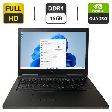 Мобільна робоча станція Dell Precision 7720 / 17.3" (1920x1080) IPS / Intel Core i7-6820HQ (4 (8) ядра по 2.7 - 3.6 GHz) / 16 GB DDR4 / 256 GB SSD + 1000 GB HDD / nVidia Quadro P3000, 6 GB GDDR5, 192-bit / WebCam