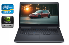 Мобільна робоча станція Dell Precision 7720 / 17.3" (1920x1080) IPS / Intel Core i7-7820HQ (4 (8) ядра по 2.9 - 3.9 GHz) / 32 GB DDR4 / 512 GB SSD / nVidia Quadro P4000, 8 GB GDDR5, 256-bit / USB Type-C / Windows 10