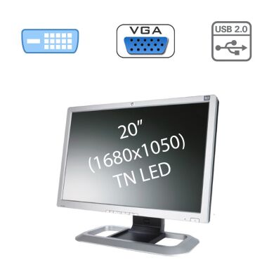 Монитор HP L2045W / 20" (1680x1050) TN / 1x DVI, 1x VGA, 1x USB-Hub