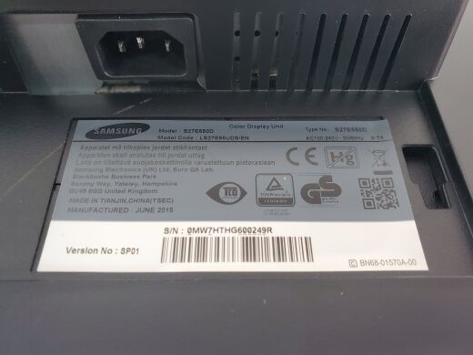 Монітор Samsung S27E650D / 27" (1920х1080) PLS / VGA, DVI, DisplayPort 