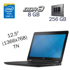 Нетбук Dell Latitude E7250 / 12.5" (1366x768) TN / Intel Core i5-5300U (2 (4) ядра по 2.3 - 2.9 GHz) / 8 GB DDR3 / 256 GB SSD / Intel HD Graphics 5500 / WebCam