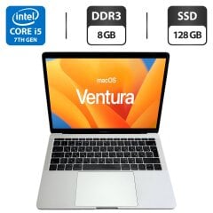 Ноутбук Apple MacBook Pro 13 2017 Silver / 13.3" (2560x1600) IPS / Intel Core i5-7360U (2 (4) ядер по 2.3 - 3.6 GHz) / 8 GB DDR3 / 128 GB SSD / Intel Iris Plus Graphics 640 / WebCam / MacOS