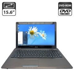 Ноутбук Asus K52N / 15.6" (1366x768) TN / AMD Athlon II P320 (2 ядра по 1.6 GHz) / 8 GB DDR3 / 320 GB HDD / AMD Radeon HD 4200 Graphics / WebCam / DVD-ROM / Без АКБ