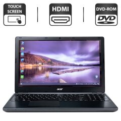 Ноутбук Б-класс Acer Aspire E1-510 / 15.6" (1366x768) TN Touch / Intel Pentium N3520 (4 ядра по 2.17 - 2.42 GHz) / 4 GB DDR3 / 500 GB HDD / Intel HD Graphics / WebCam / DVD-ROM