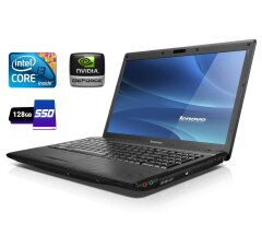 Ноутбук Б-клас Lenovo G560 / 15.6" (1366x768) TN / Intel Core i3-380M (2 (4) ядра по 2.53 GHz) / 6 GB DDR3 / 128 GB SSD / nVidia GeForce 310M, 512 MB GDDR3, 64-bit / WebCam / DVD-RW