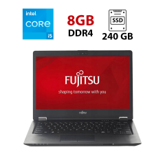 Ноутбук Fujitsu LifeBook U749 / 14" (1920x1080) IPS Touch / Intel Core i5-8250U (4 (8) ядра по 1.6 - 3.4 GHz) / 8 GB DDR4 / 240 GB SSD / Intel UHD Graphics 620 / WebCam / 4G