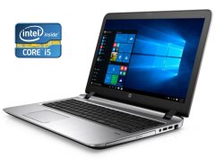 Ноутбук HP ProBook 450 G3 / 15.6" (1366x768) TN / Intel Core i5-6200U (2 (4) ядра по 2.3 - 2.8 GHz) / 8 GB DDR4 / 128 GB SSD / Intel HD Graphics 520 / WebCam / DVD-ROM / Win 10 Pro