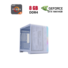 Новий ігровий ПК Ice Prologix Lumi GM-01AW Glass White Tower / AMD Ryzen 5 5500 (6 (12) ядер по 3.6 - 4.2 GHz) / 8 GB DDR4 / 1000 GB SSD M.2 / nVidia GeForce GTX 1660 ASUS Dual EVO, 6 GB GDDR5, 192-bit