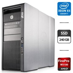 Рабочая станция HP Z820 Workstation Tower / 2x Intel Xeon E5-2658 v2 (10 (20) ядер по 2.4 - 3.0 GHz) / 64 GB DDR3 / 240 GB SSD / AMD FirePro W5100, 4 GB GDDR5, 128-bit / DVD-ROM / DisplayPort