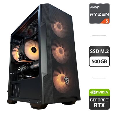 Сборка под заказ: компьютер MSI MAG Forge M100R Black Tower / AMD Ryzen 5 7500F (6 (12) ядер по 3.7 - 5.0 GHz) / 16 GB DDR5 / 500 GB SSD M.2 / nVidia GeForce RTX 4060, 8 GB GDDR6, 128-bit / 650W Сборка под заказ: компьютер MSI MAG Forge M100R Black Tower / AMD Ryzen 5 7500F (6 (12) ядер по 3.7 - 5.0 GHz) / 16 GB DDR5 / 500 GB SSD M.2 / nVidia GeForce RTX 4060, 8 GB GDDR6, 128-bit / 650W