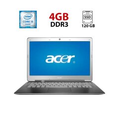 Ультрабук Acer Aspire S3 / 13.3" (1366x768) TN / Intel Core i5-2467M (2 (4) ядра по 1.6 - 2.3 GHz) / 4 GB DDR3 / 120 GB SSD / Intel HD Graphics 3000 / WebCam
