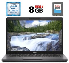 Ультрабук Б-клас Dell Latitude 5400 / 14" (1920x1080) IPS / Intel Core i5-8265U (4 (8) ядра по 1.6 - 3.9 GHz) / 8 GB DDR4 / 256 GB SSD / Intel UHD Graphics 620 / WebCam / USB 3.1 / HDMI / Windows 10 ліцензія