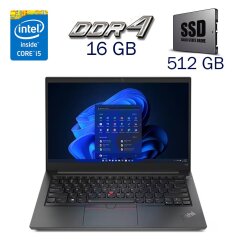 Ультрабук Б-клас Lenovo Thinkpad E14 / 14" (1920x1080) IPS / Intel Core i5-10210U (4 (8) ядра по 1.6 - 4.2 GHz) / 16 GB DDR4 / 512 GB SSD / Intel UHD Graphics 10th Generations / WebCam + Бездротова мишка
