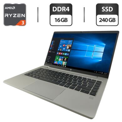 Ультрабук HP ProBook 445 G8 / 14" (1920x1080) IPS / AMD Ryzen 3 5400U (4 (8) ядра по 2.6 - 4.0 GHz) / 16 GB DDR4 / 240 GB SSD / AMD Radeon Graphics / WebCam Ультрабук HP ProBook 445 G8 / 14" (1920x1080) IPS / AMD Ryzen 3 5400U (4 (8) ядра по 2.6 - 4.0 GHz) / 16 GB DDR4 / 240 GB SSD / AMD Radeon Graphics / WebCam