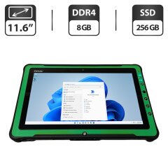 Захищений планшет Getac F110 G3 / 11.6" (1366x768) IPS / Intel Core i7-6600U (2 (4) ядра по 2.6 - 3.4 GHz) / 8 GB DDR4 / 256 GB SSD / Intel HD Graphics 520 / WebCam / Стилус / Два АКБ