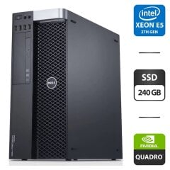 Рабочая станция Dell Precision T3600 Tower / Intel Xeon E5-2690 (8 (16) ядра по 2.9 - 3.8 GHz) / 32 GB DDR3 / 240 GB SSD / nVidia Quadro K2000, 2 GB GDDR5, 256-bit / 635W / DVD-ROM